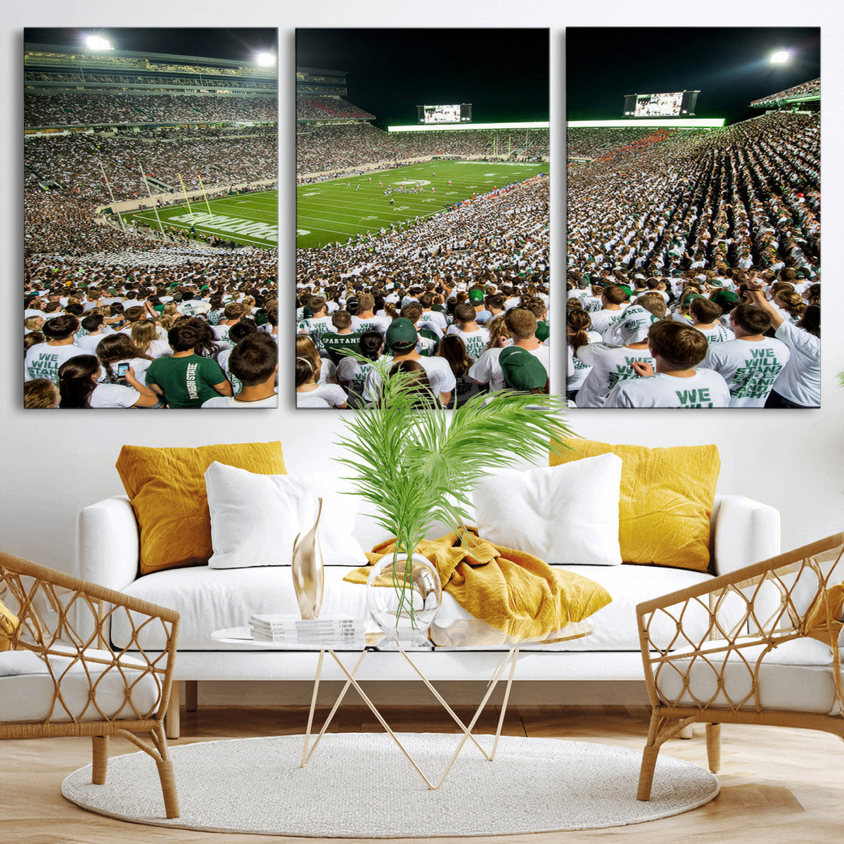 Michigan State Spartans Football Canvas Print - East Lansing