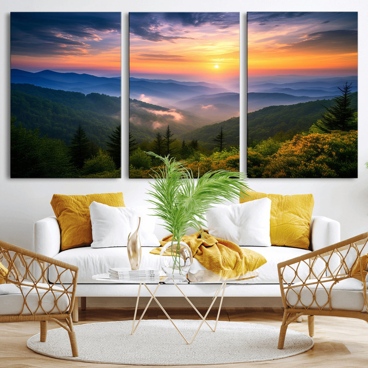 Majestic Mountain Sunrise Print | Landscape Wall Art |