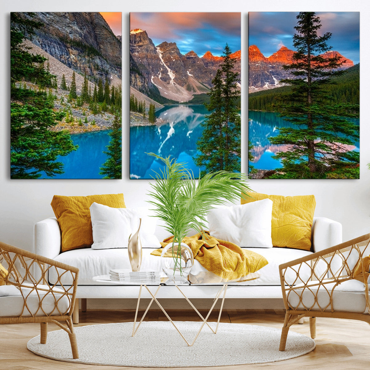 Canadian Rockies Moraine Lake Wall Art Canvas Print, Pine