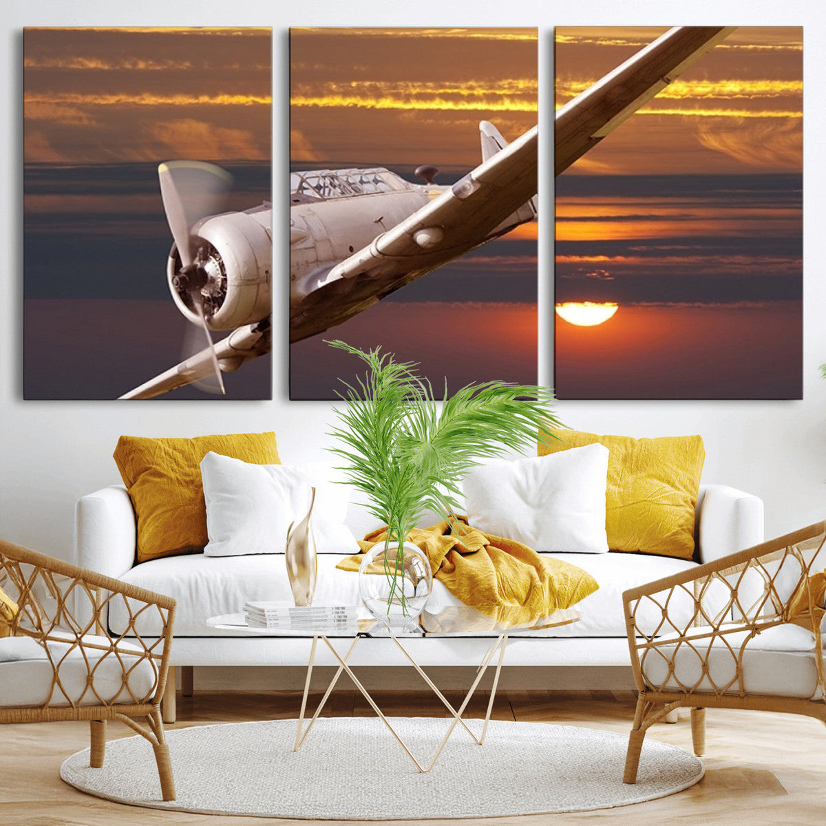 Old War Plane Wall Art Canvas Print