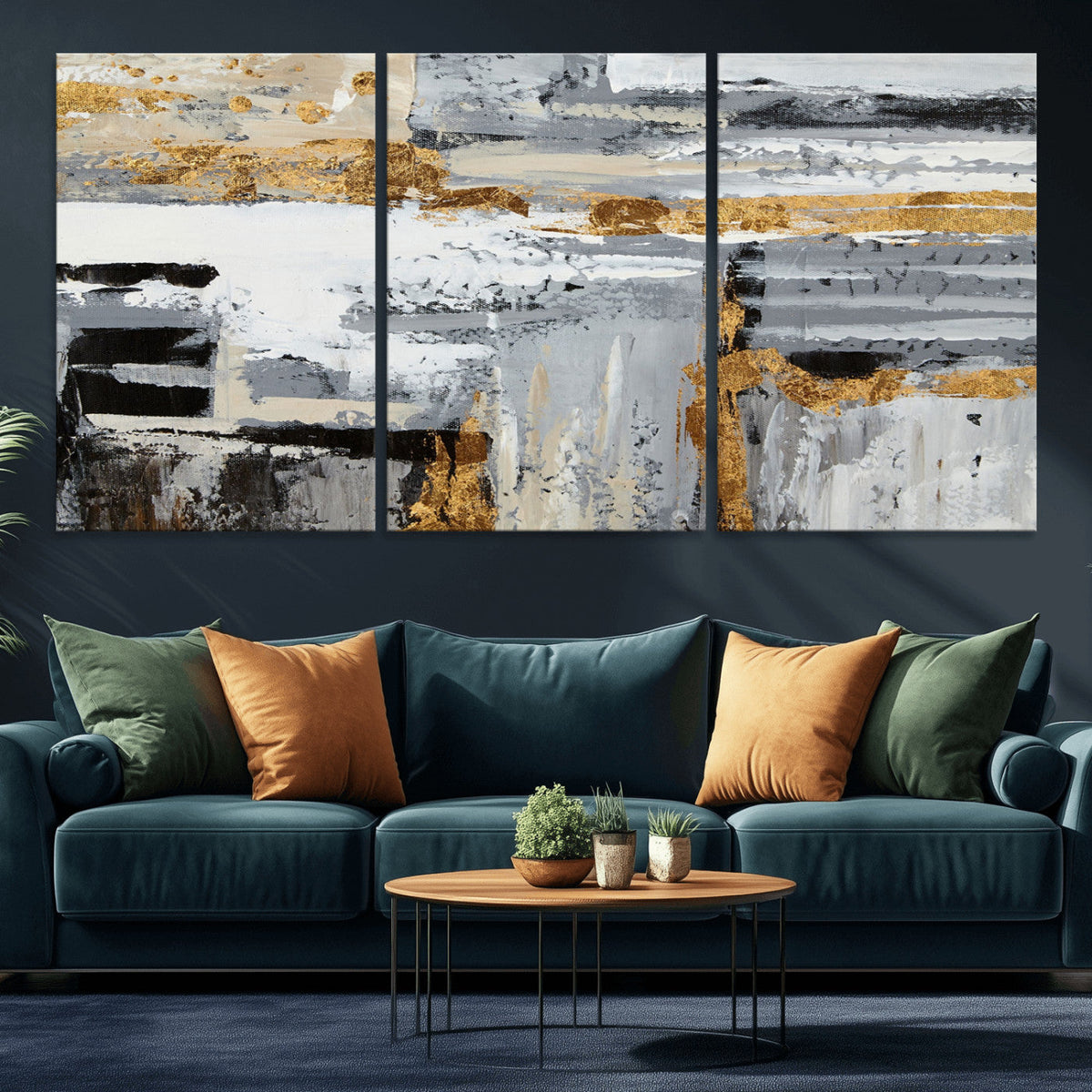 Abstract Painting Canvas Wall Art Print Paint Drip Art Brush