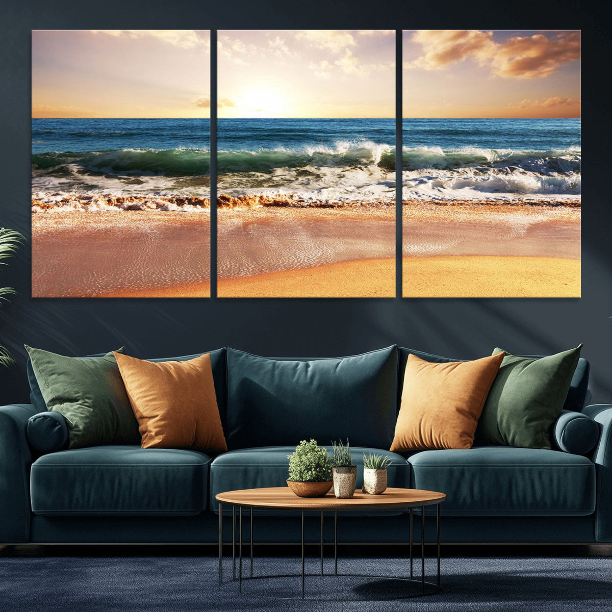 Serene Beach Path Canvas Art, Giclee Canvas Print with