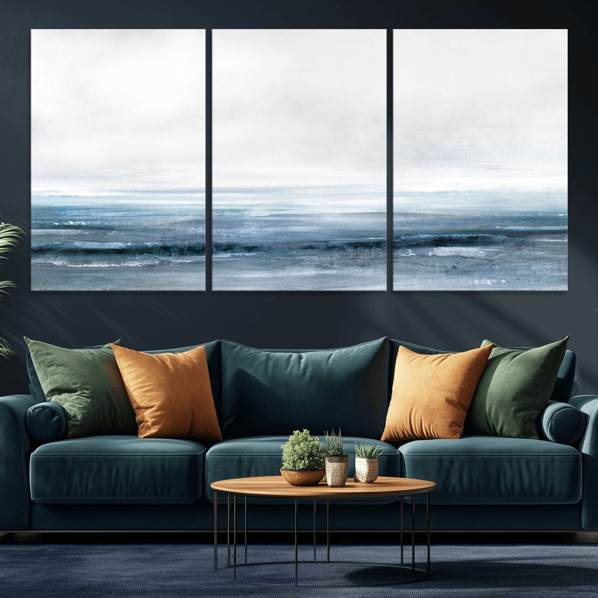 Blue Ocean Abstract Artwork Wall Art Canvas Print