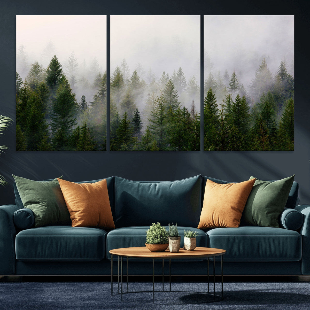 Forest Wall Art Canvas Print | Foggy Forest Wall Art | Pine