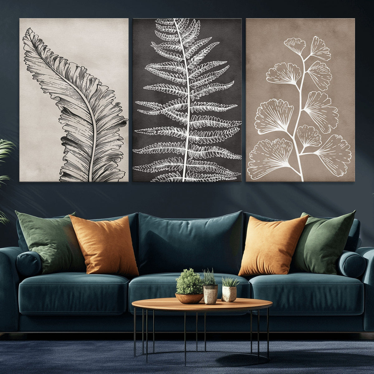 Minimalist Botanical Wall Art Canvas Print, Framed and Ready