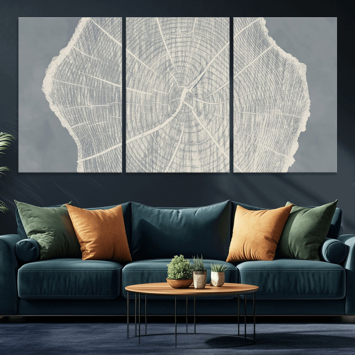 Abstract Tree Ring Wall Art Canvas Print – Nature-Inspired,