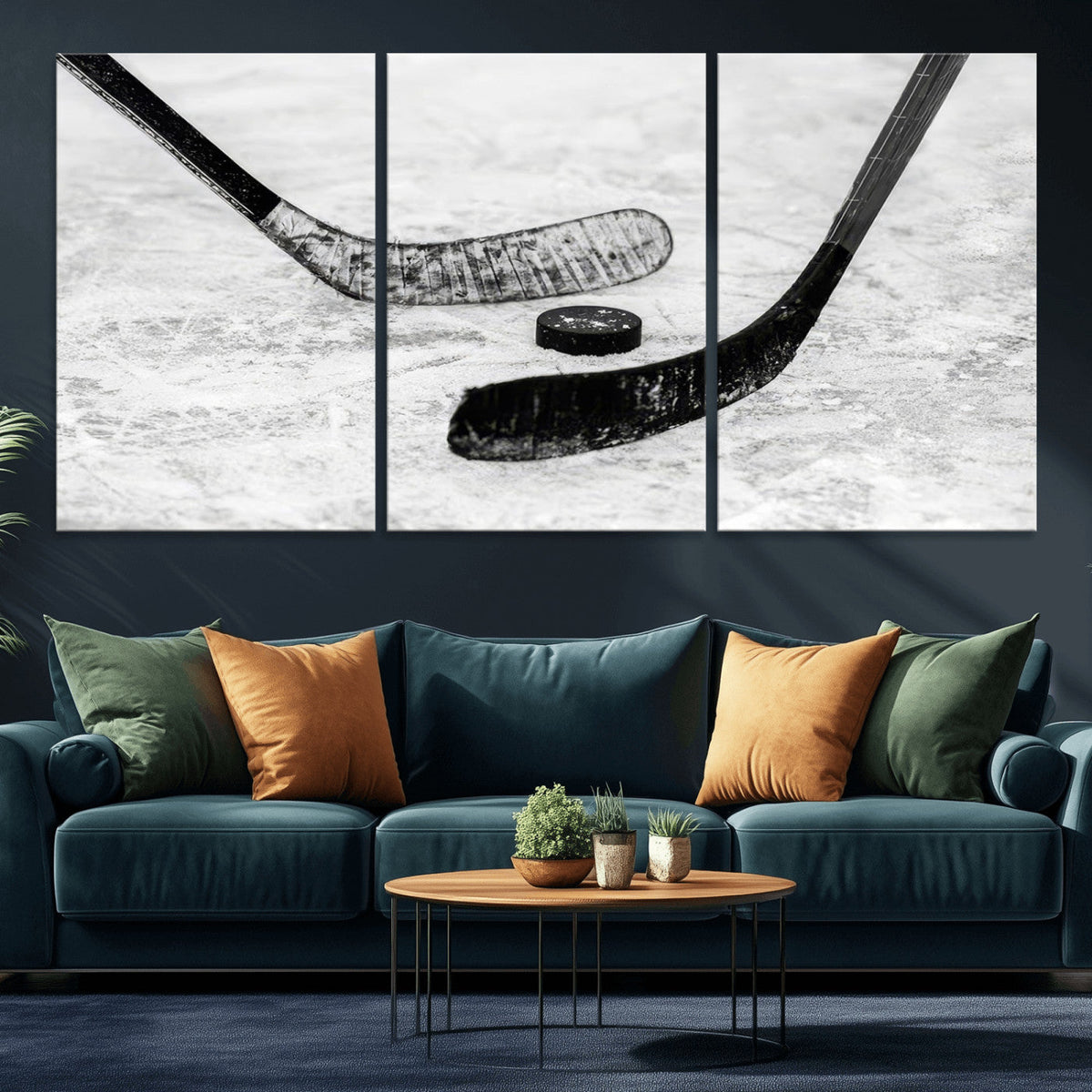 Winter Ice Hockey Sport Canvas Wall Art Print - Hockey Wall