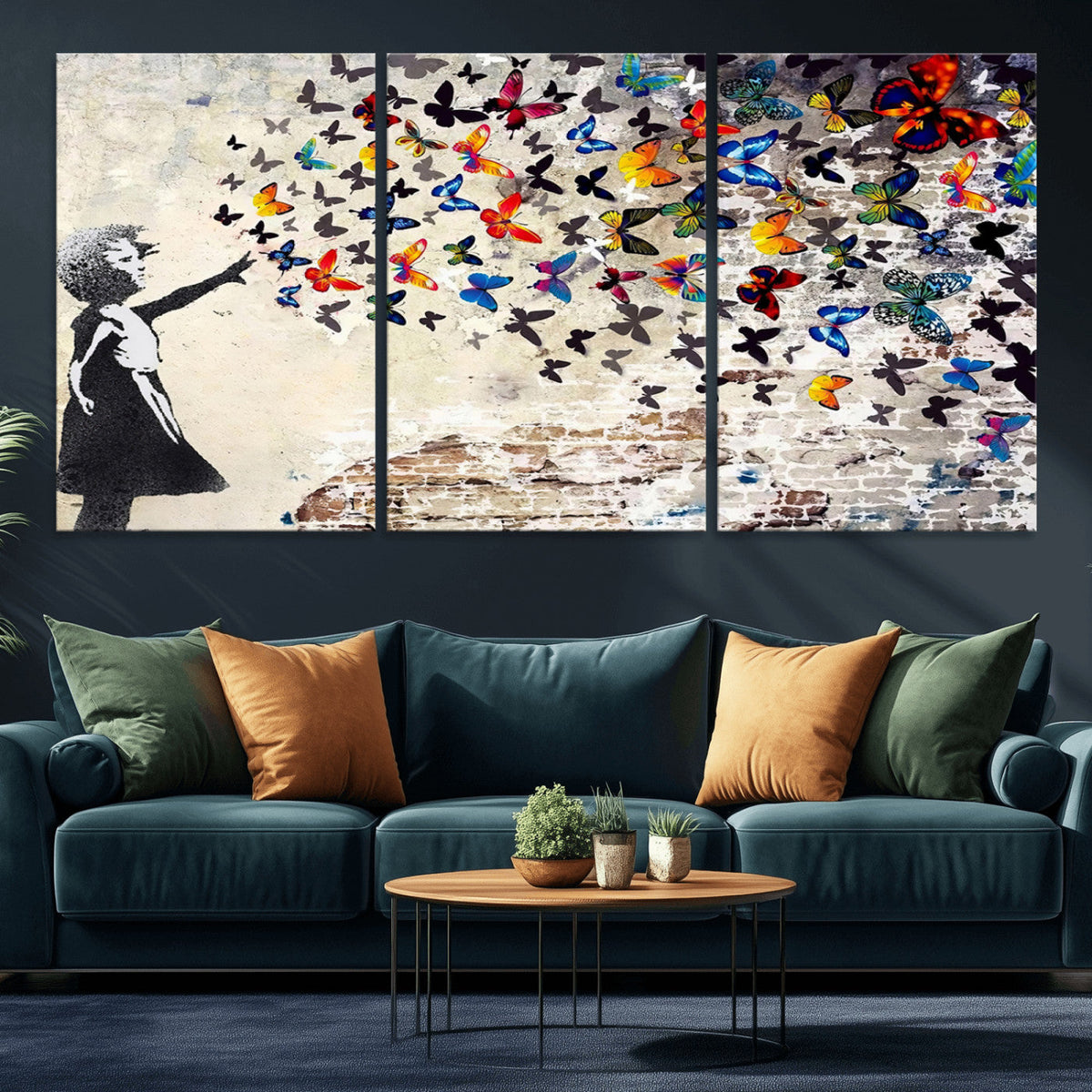 Banksy Graffiti Wall Art Canvas Print: Girl Releasing