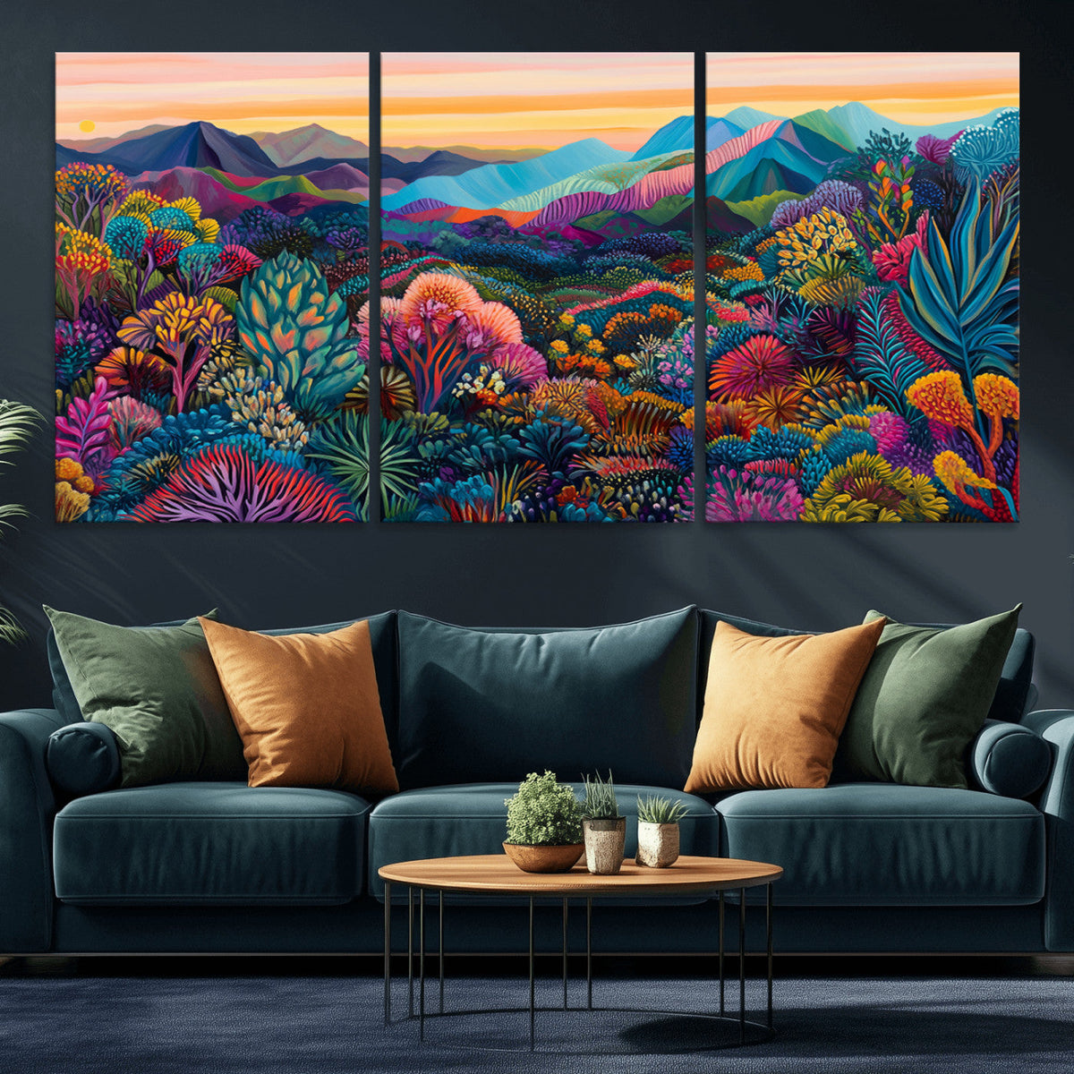Colorful Abstract Landscape Wall Art Print Canvas - Vibrant