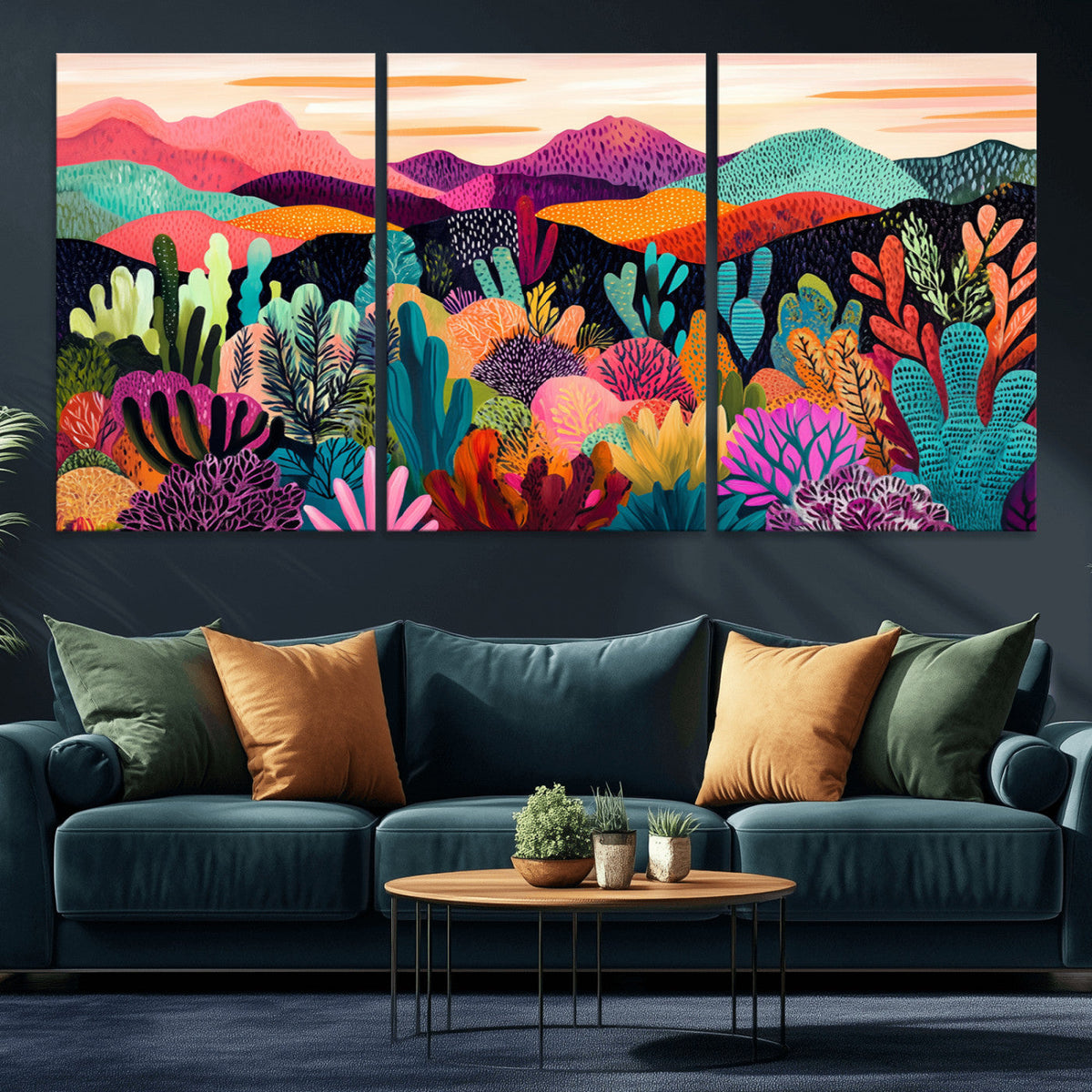 Abstract Kusama Print - Landscape Canvas Wall Art Print -