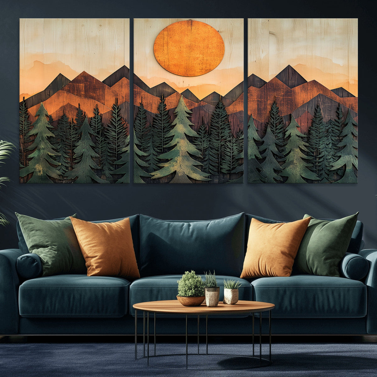 Sunset Mountain Landscape Canvas Wall Art Print - Nature