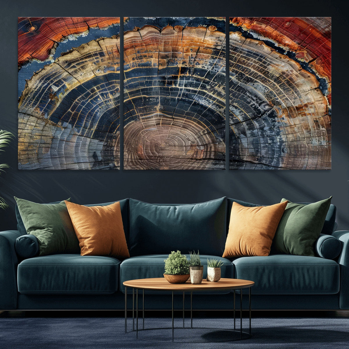 Abstract Tree Ring Wall Art Canvas Print