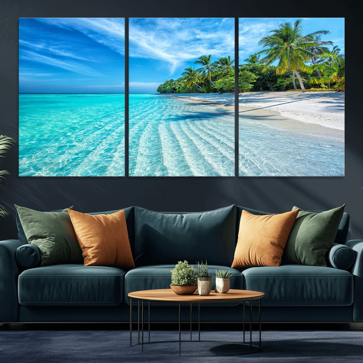 Tropical Beach Wall Art Canvas Print - Serene Ocean