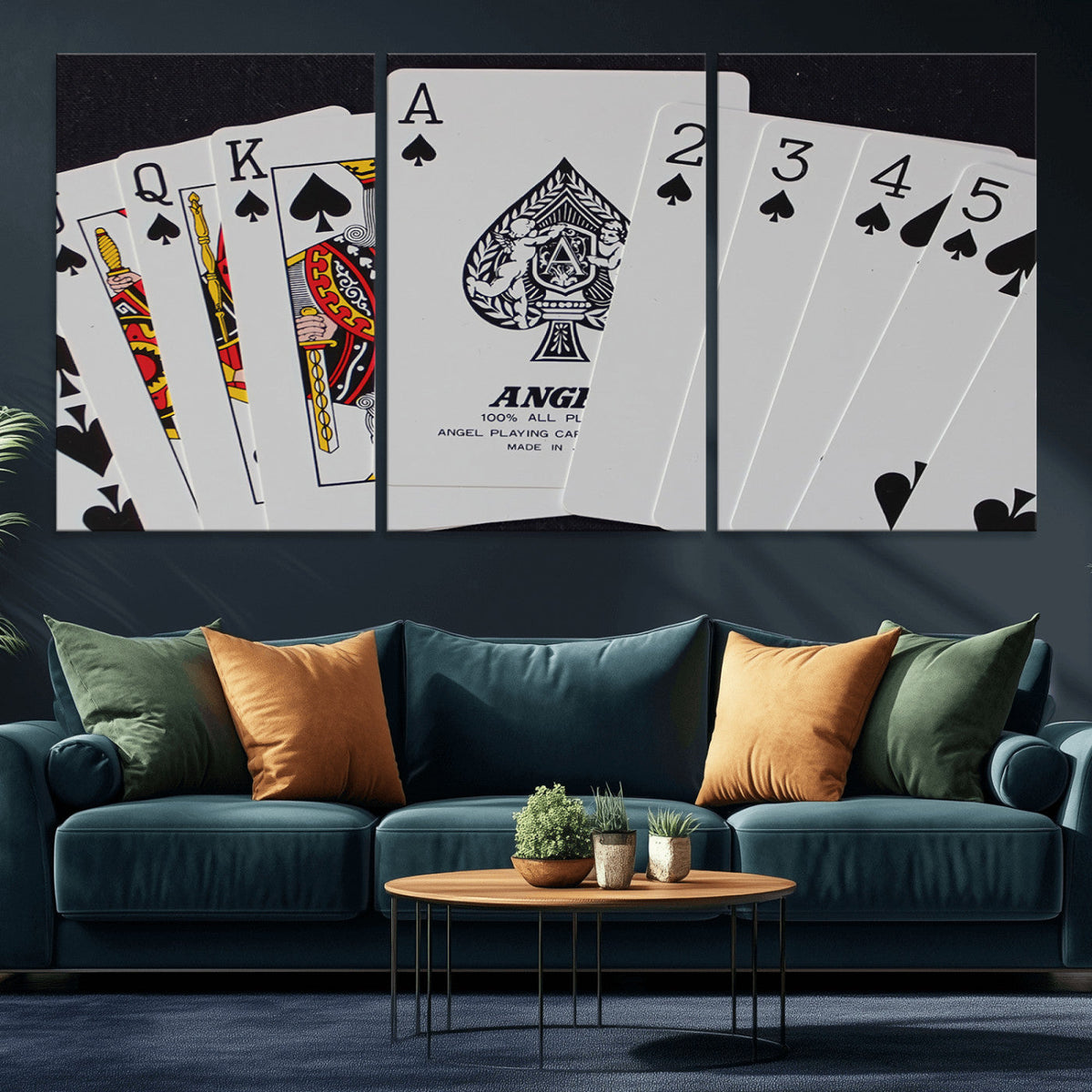 Poker Wall Art - Playing Cards Canvas Wall Art Print - Ace