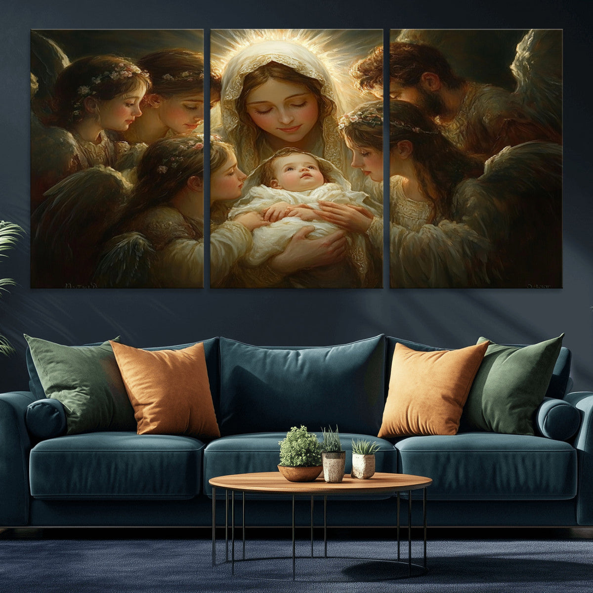 Mary Jesus Canvas Wall Art Print - Madonna and Child with