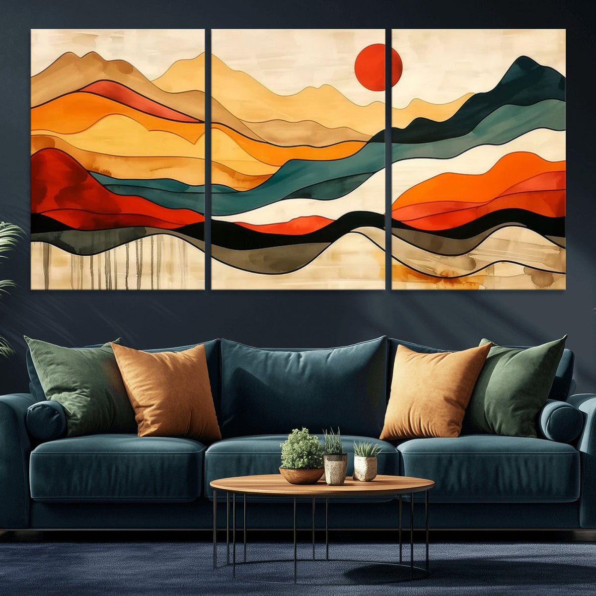 Mid Century Wall Art Print - Abstract Woodland Print -
