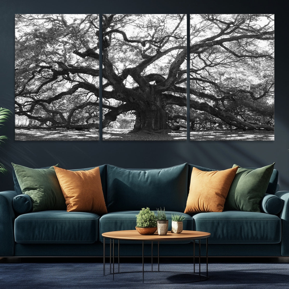 Ancient Oak Wall Art Canvas Print, Majestic Twisted Branches