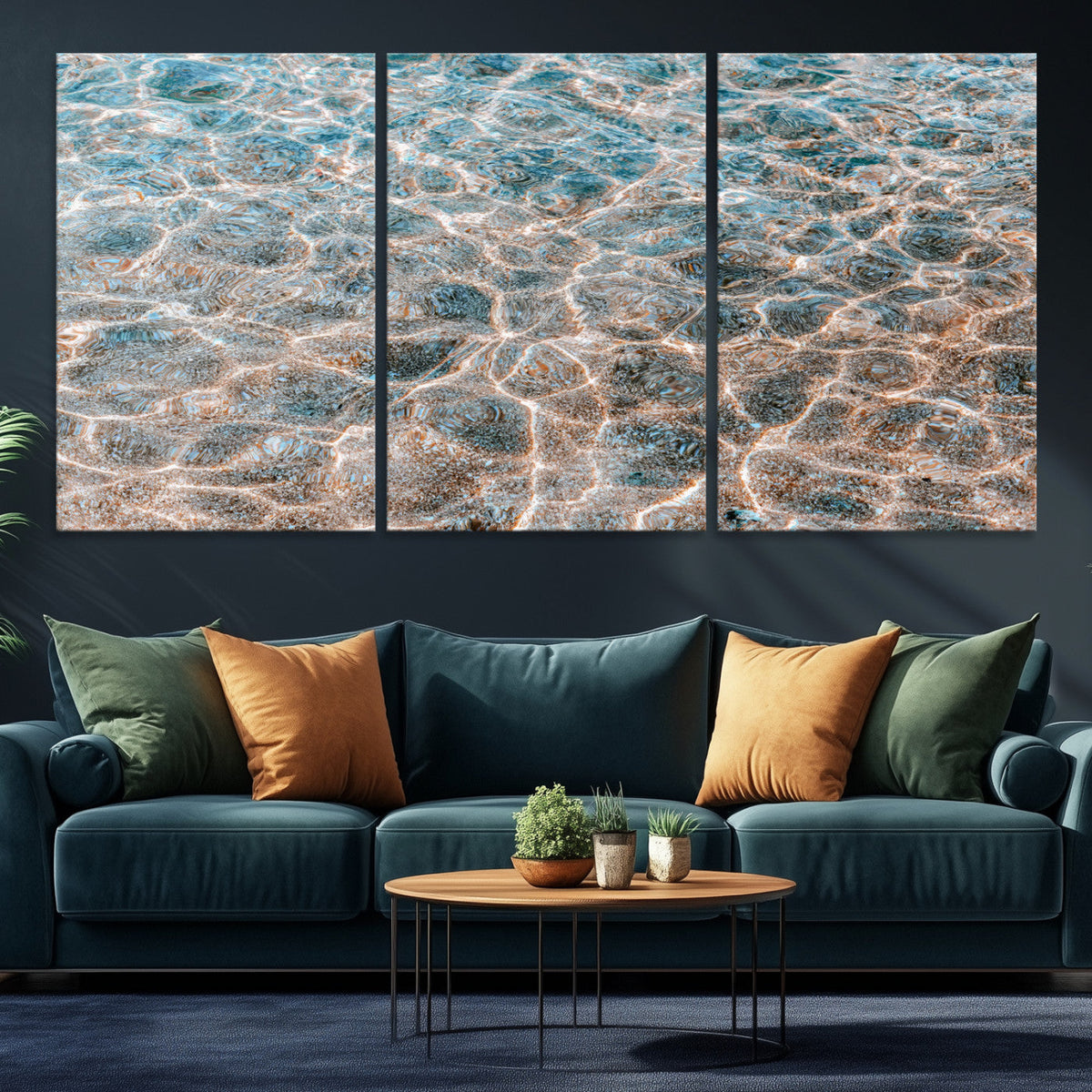 Clear Water Wall Art Canvas Print – Framed Sunlit Ocean