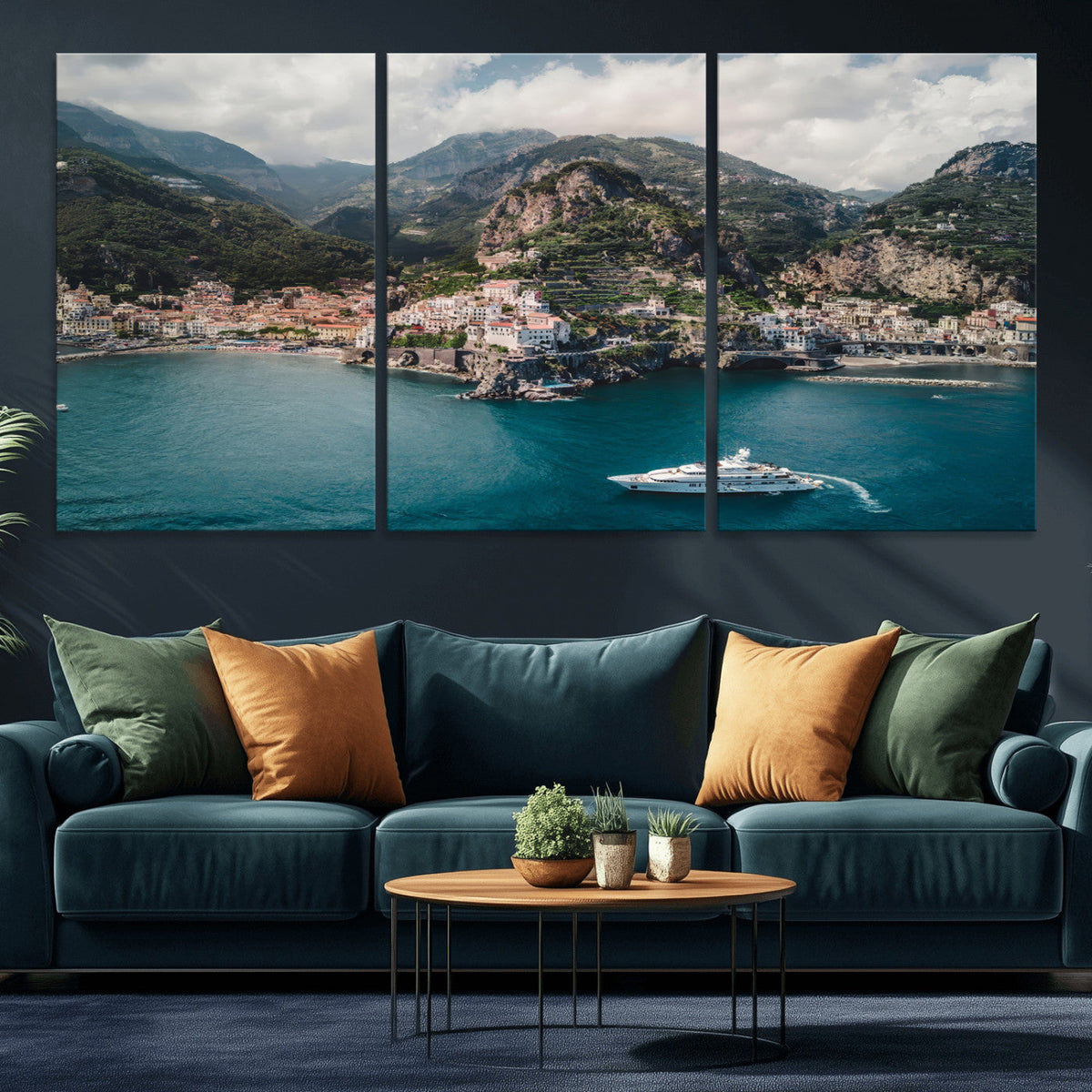 Amalfi Coast Wall Art – Framed Italian Seaside Canvas