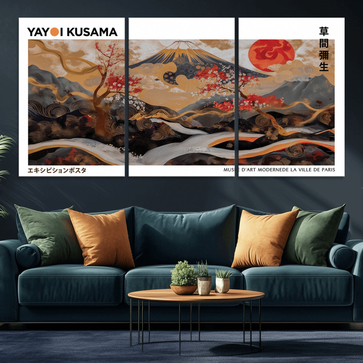Modern Japanese Wall Art Canvas Print – Framed Abstract