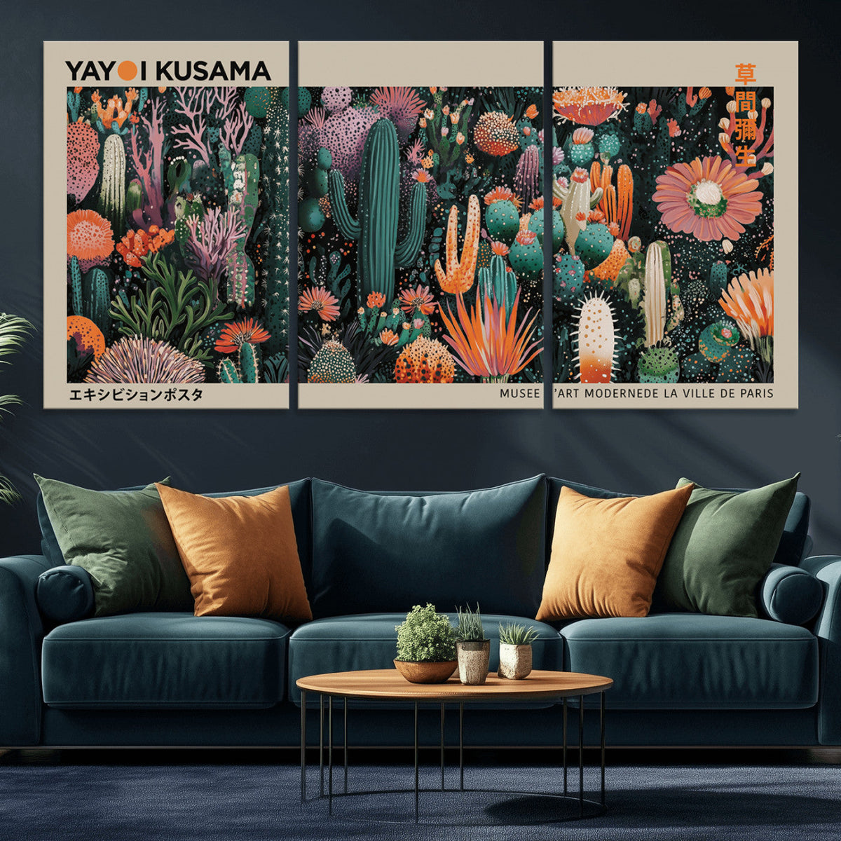 Yayoi Kusama Art Print Canvas – Abstract Mount Fuji Japanese