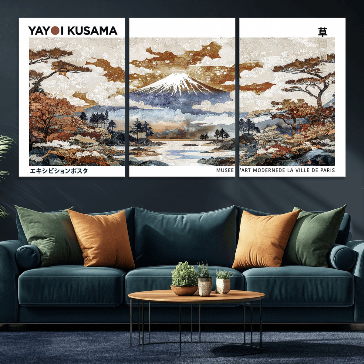 Modern Japanese Wall Art Canvas Print – Framed Abstract