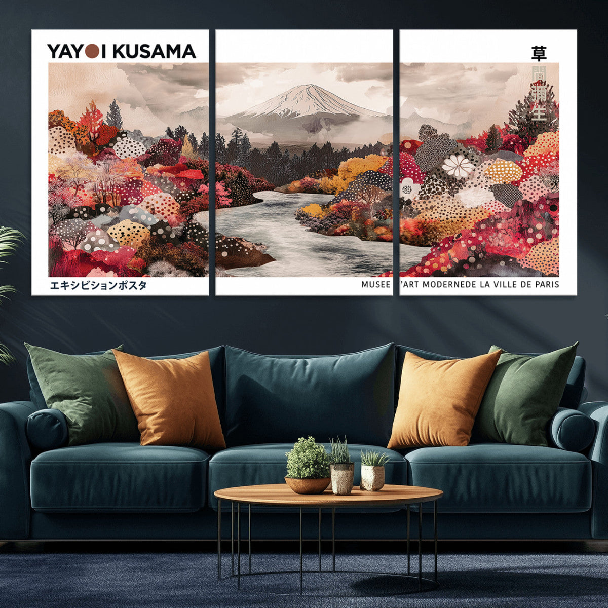 Modern Japanese Wall Art Canvas Print – Framed Abstract