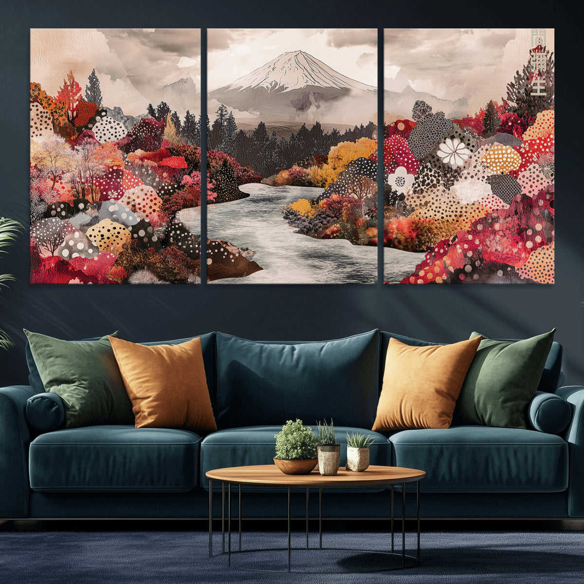 Mountain Wall Art Canvas Print – Framed Autumn Forest