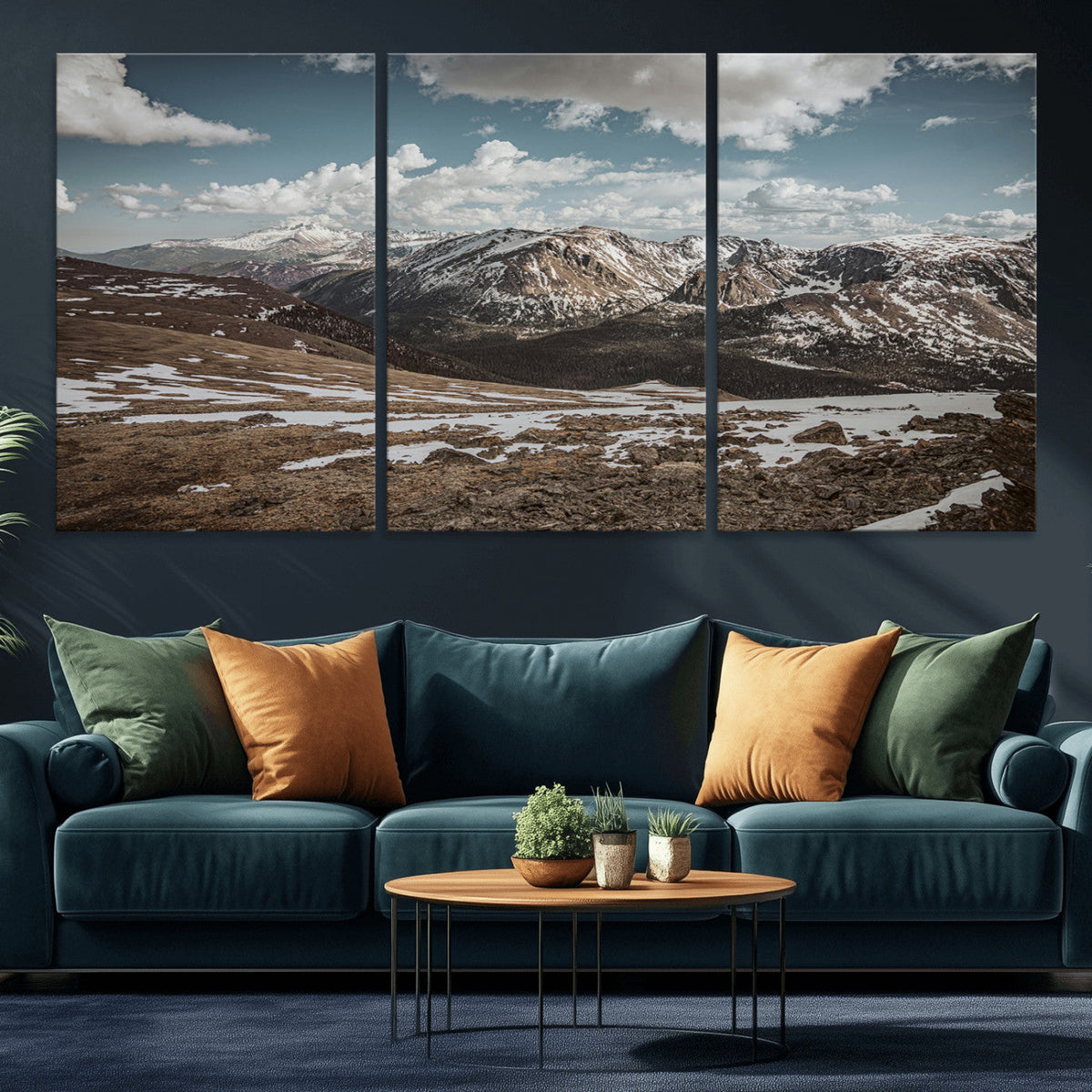 Mountain Landscape Wall Art Canvas Print – Framed Snowy