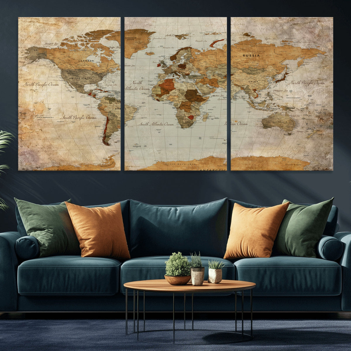 World Map Canvas Print – Detailed Map of the World Wall Art