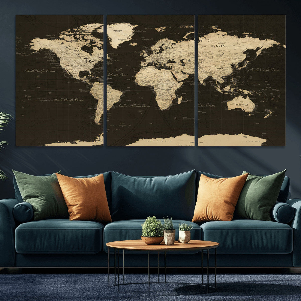World Map Canvas Print – Framed World Map Wall Art for
