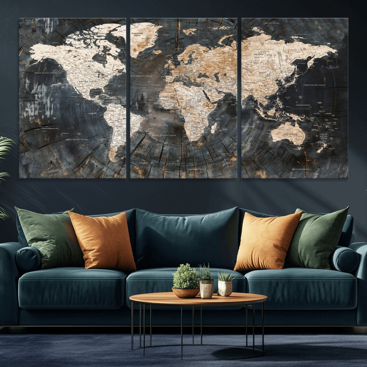World Map Canvas Print – Detailed Map of the World Wall Art