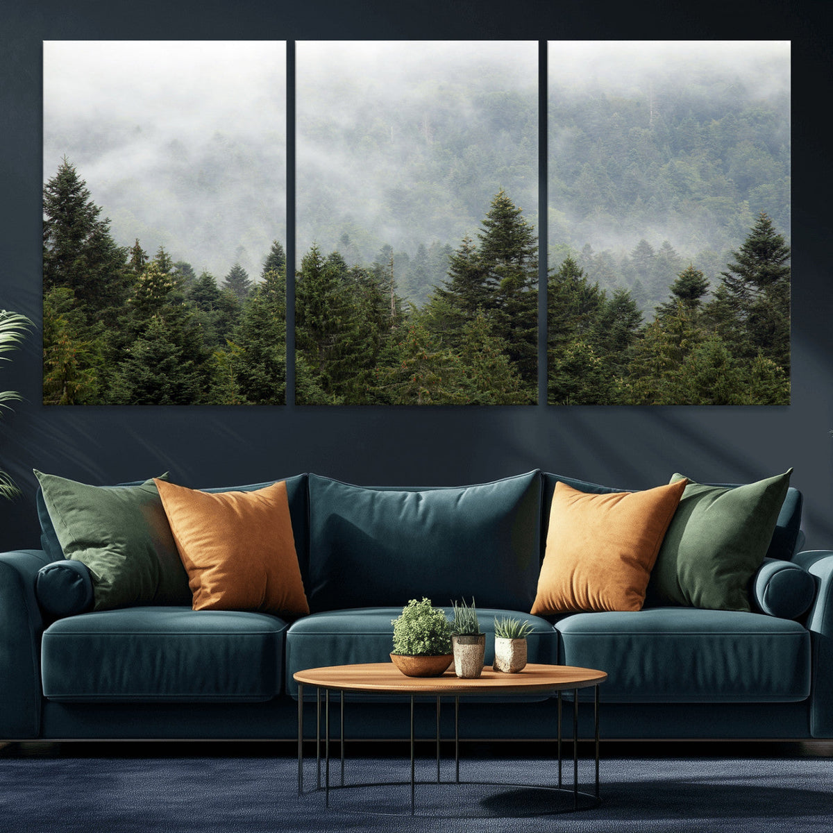 Misty Mountain Forest Wall Art Canvas Print