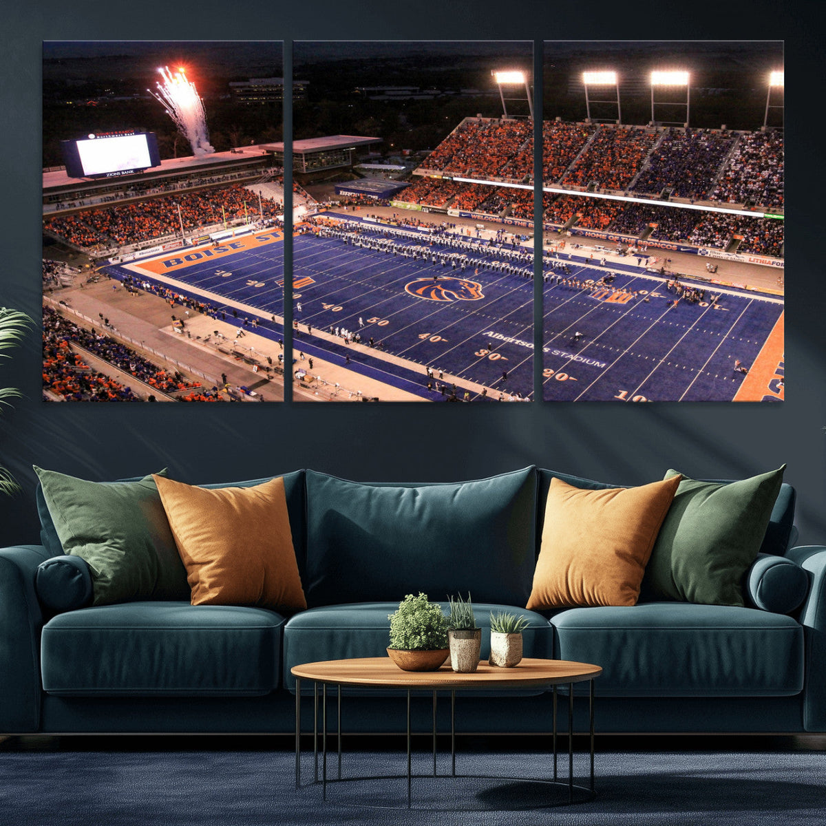 Boise State Stadium Large Wall Art Canvas Print for Living