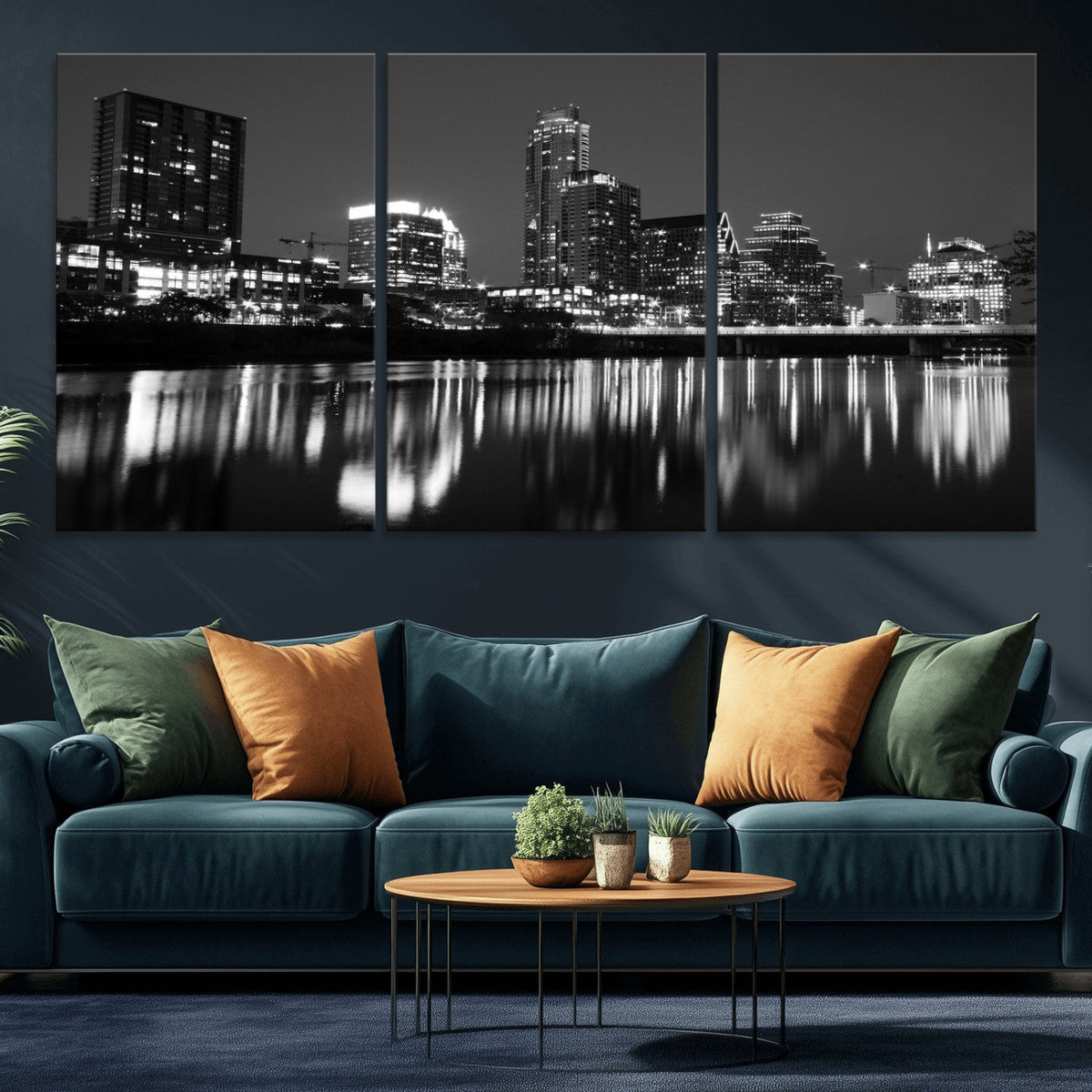 Austin Skyline Wall Art Canvas Print, Austin Downtown Night