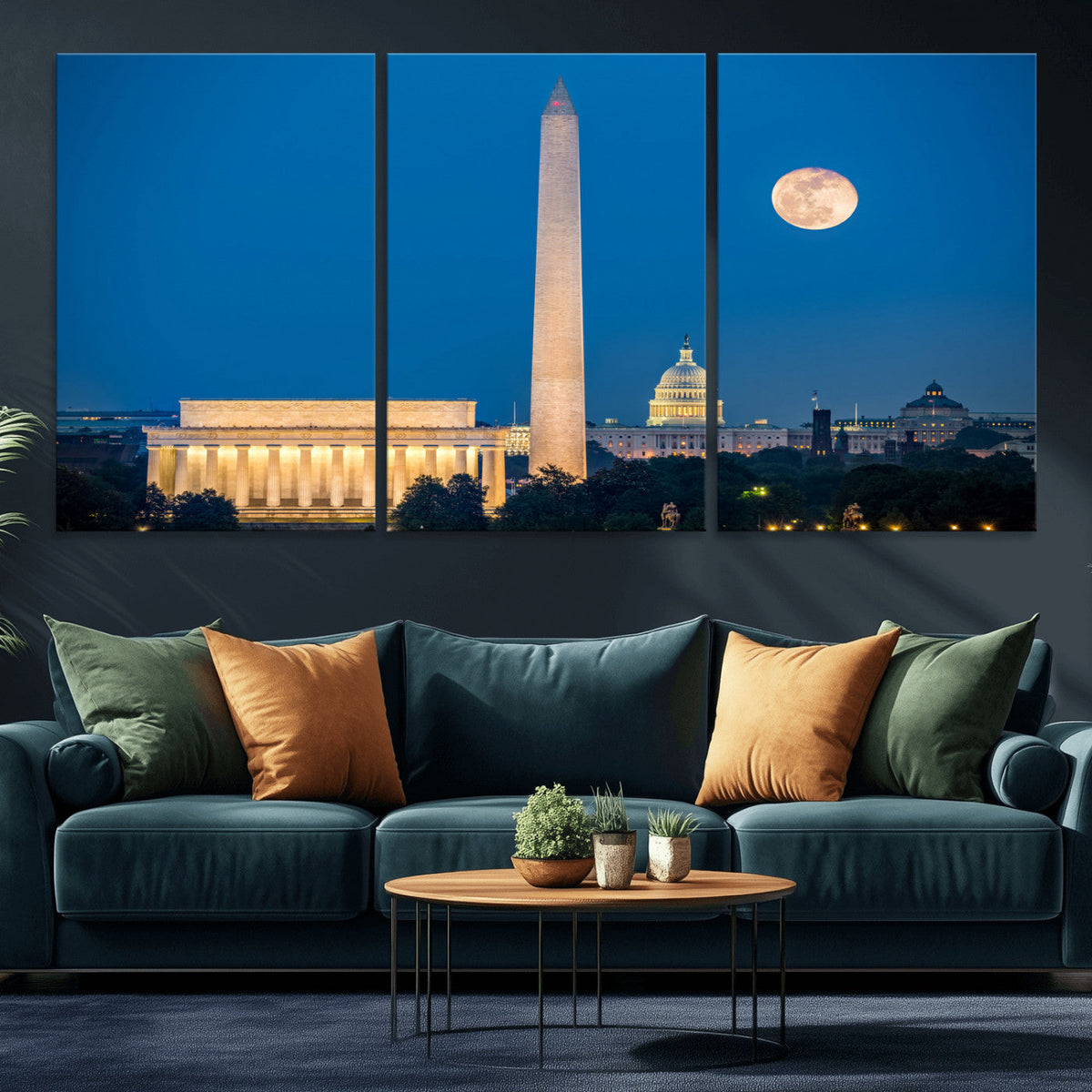 Washington DC Skyline Wall Art Canvas Print – Lincoln