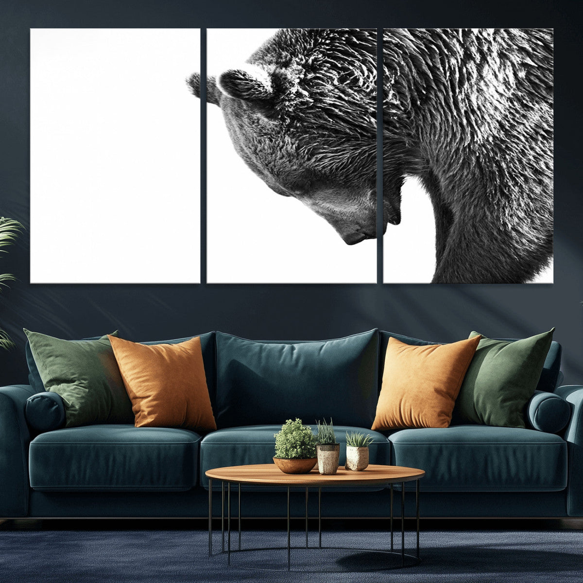 Black and White Grizzly 399 Bear Canvas Print Wall Art |
