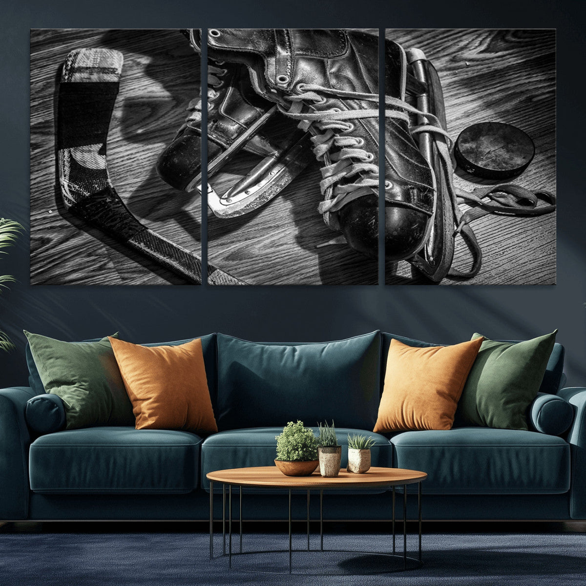 Old Pair of Mens Skates Wall Art Canvas, Men Skates Wall Art