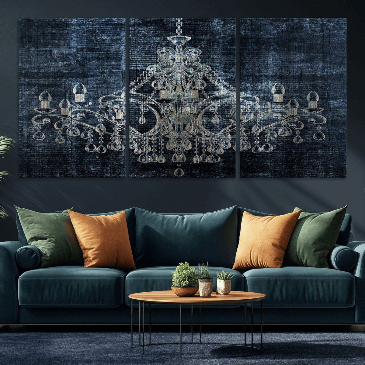 Dark Chandelier Wall Art Canvas Print
