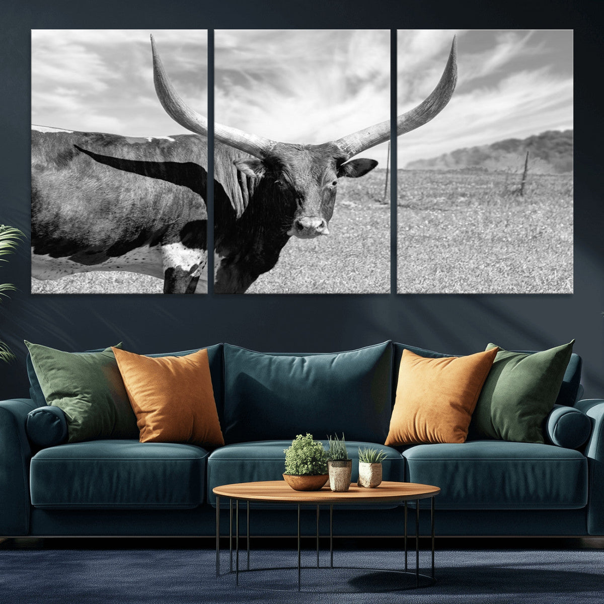 Cattle Wall Art Longhorn Cow Canvas Print