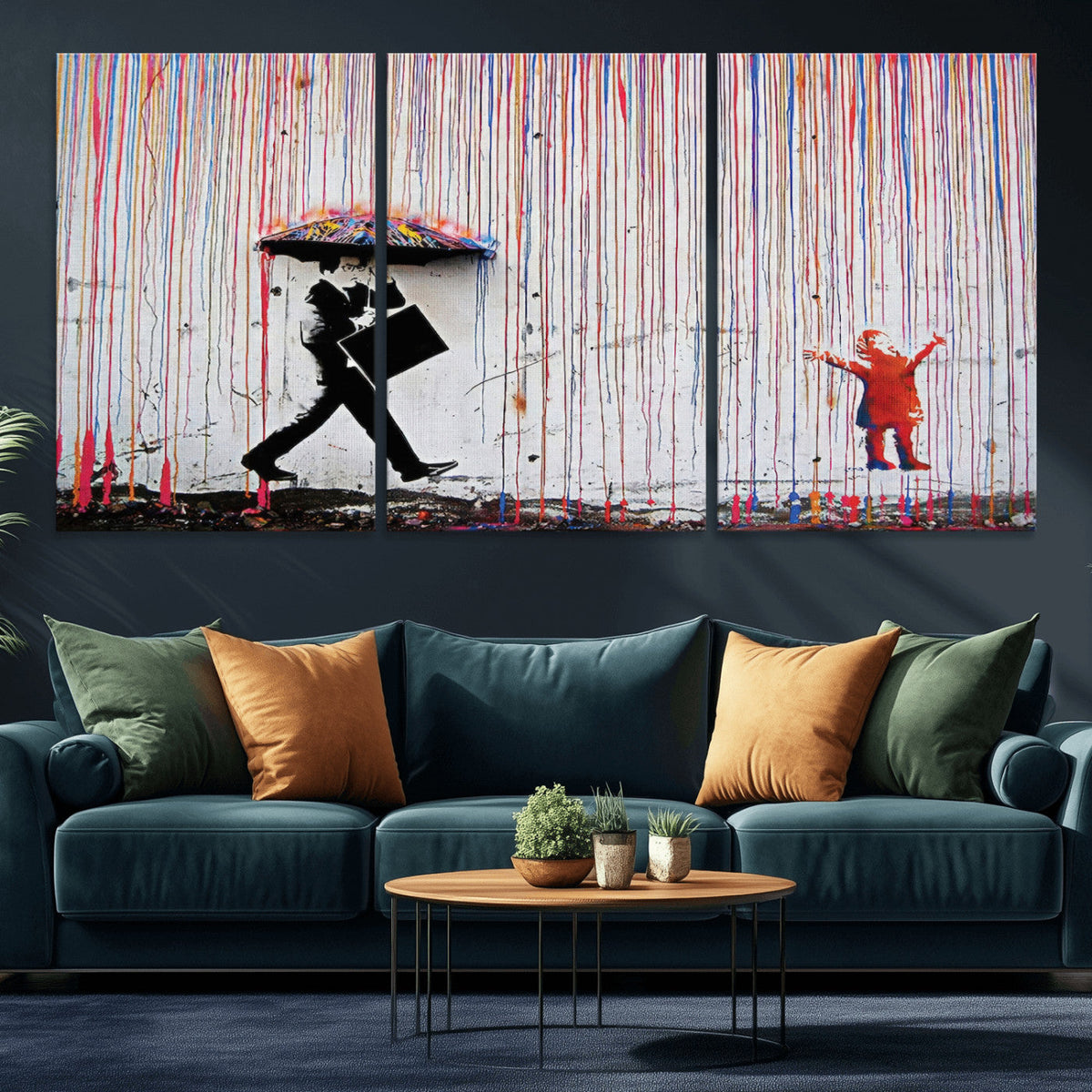 Banksy Wall Art Canvas Print, Framed Graffiti Art Picture