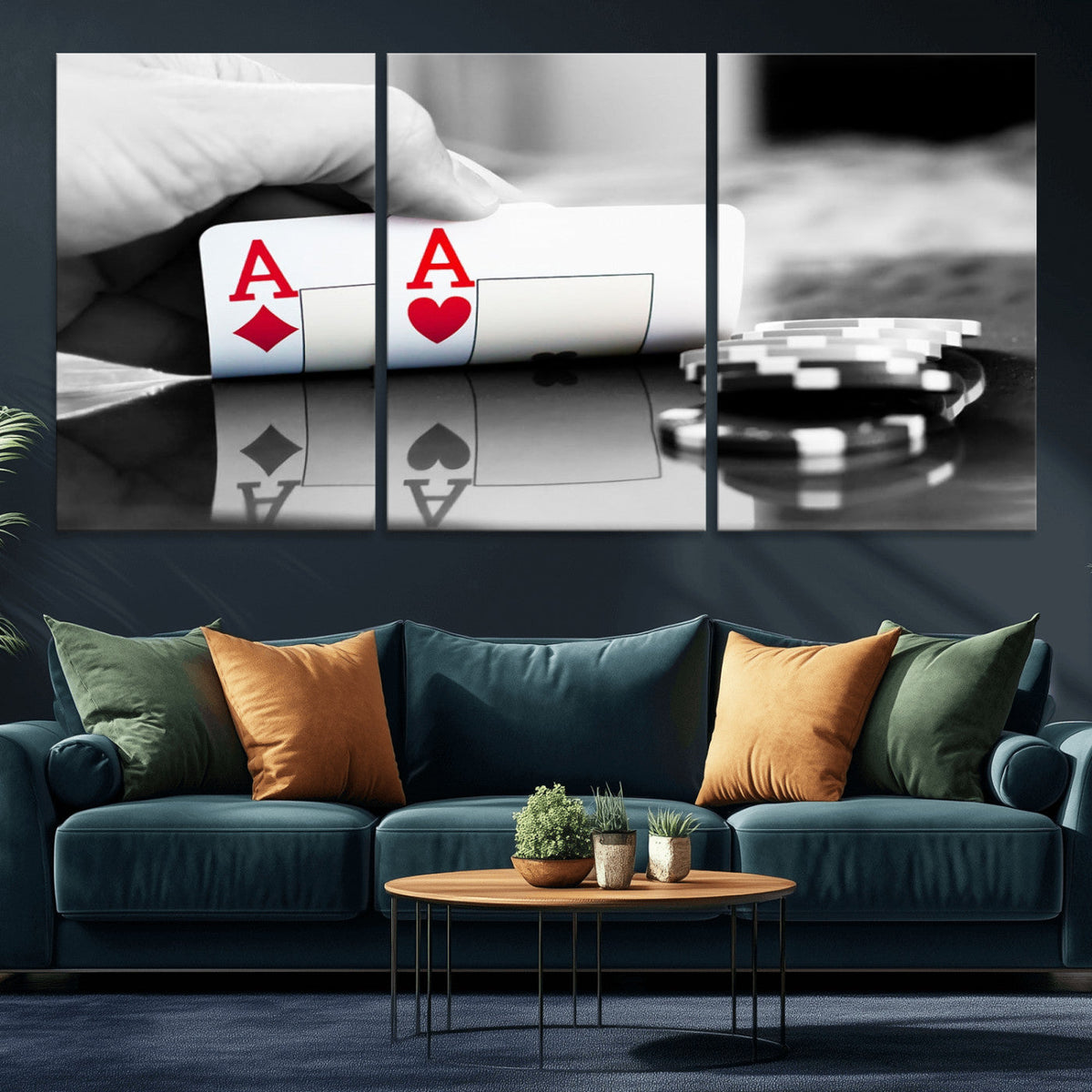 Aces Poker Art Poker Game Wall Art Canvas Print