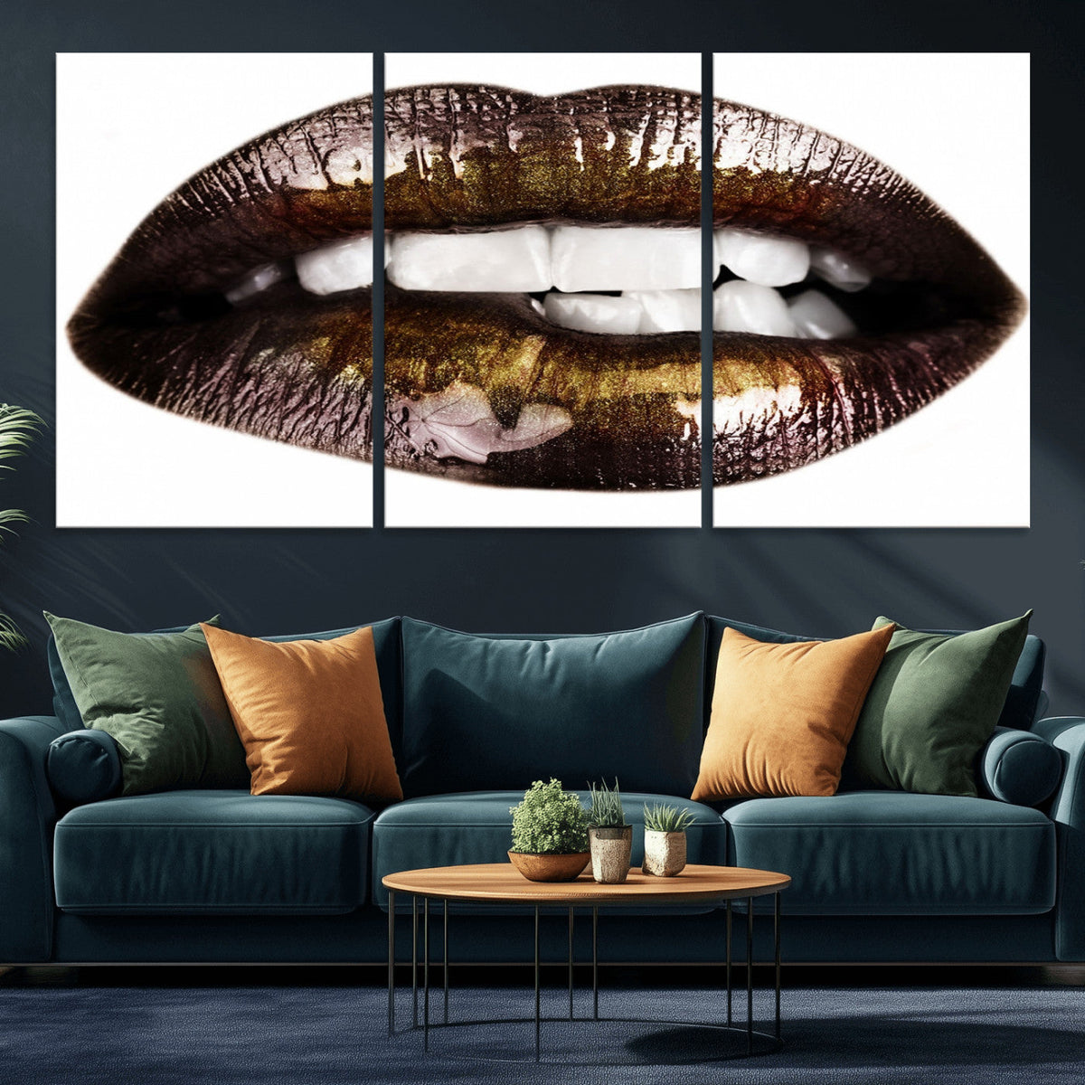 Close Up Lips Wall Art Canvas Print