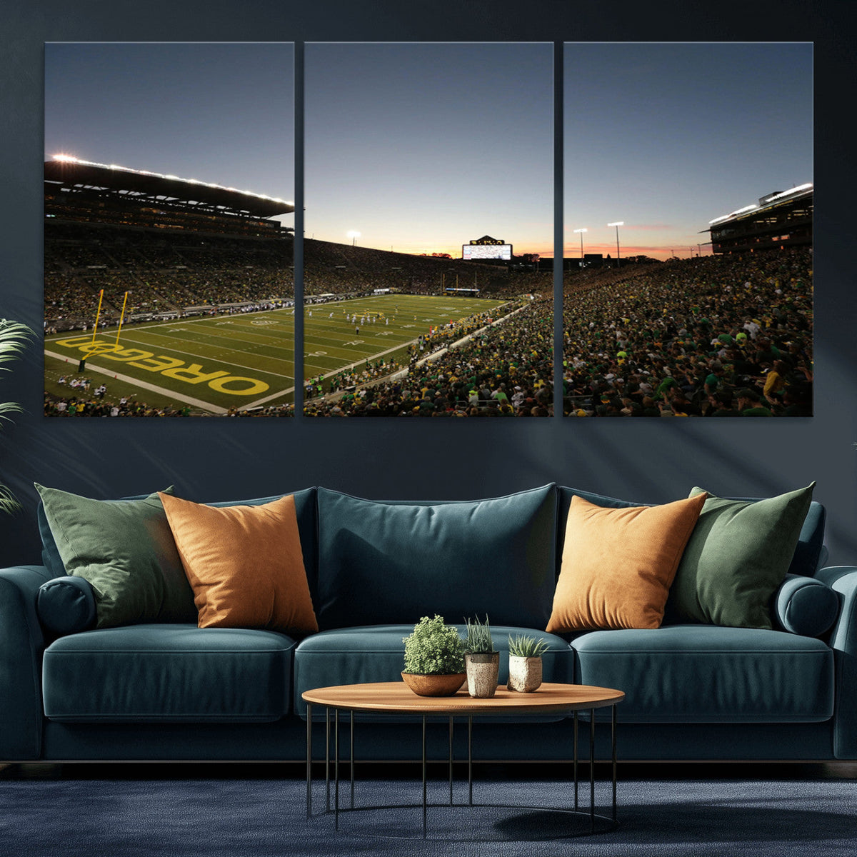 Oregon Ducks Football Team Print - Eugene Autzen Stadium