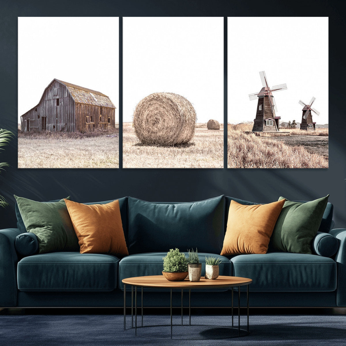 Farm Prints Set, Set of 3 Farmhouse Wall Art, Country House