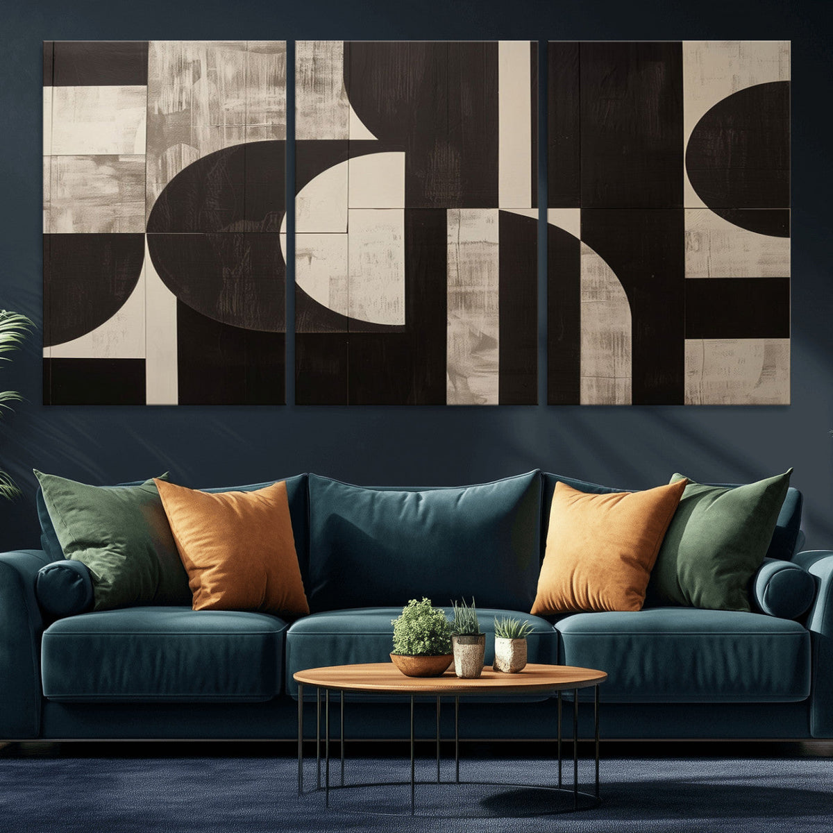 Abstract Brown Wabi Sabi Canvas Print Set – Minimalist
