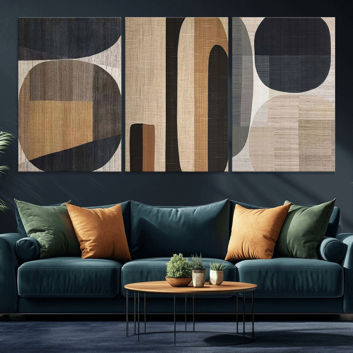 Abstract Minimalist Canvas Wall Art - Neutral Geometric