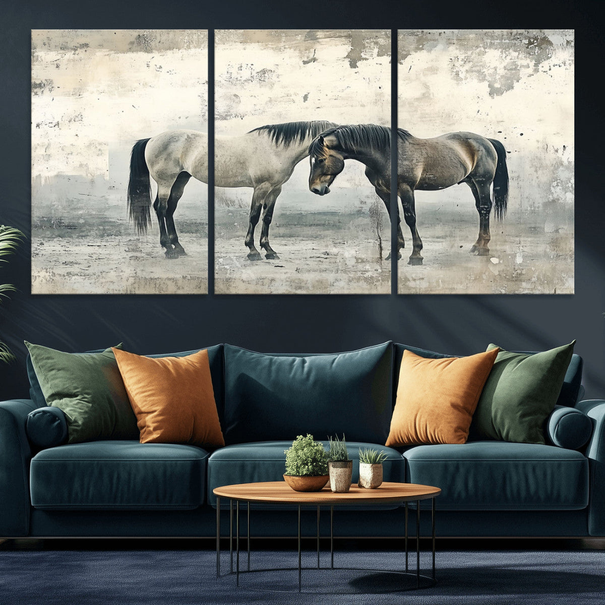 Chines Style Majestic Horses Wall Art | Ready to Hang and