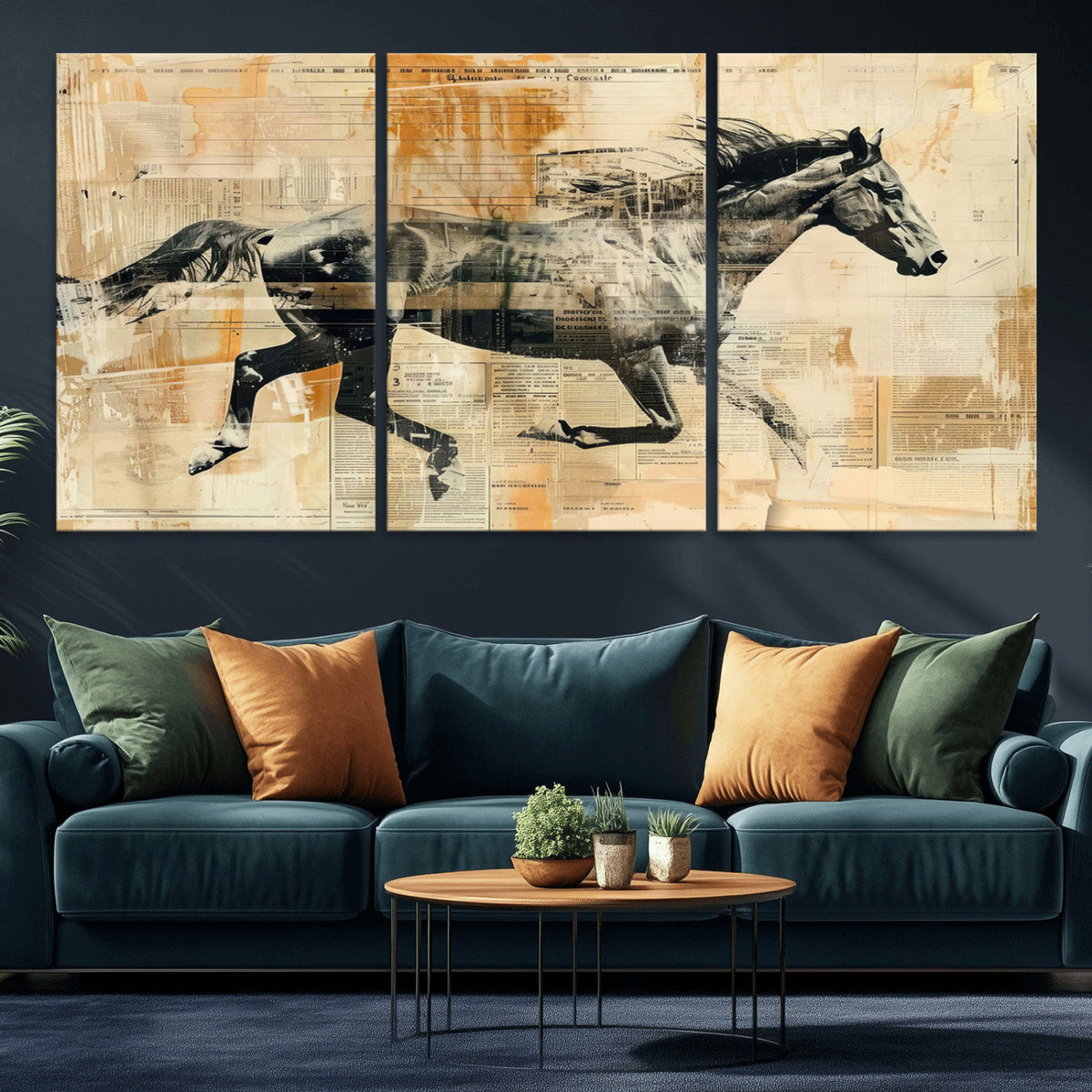 Chines Style Running Horse Western Wall Art | Farmhouse Wall