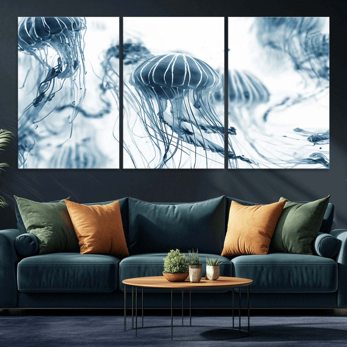 Abstract Jellyfish Canvas Print Wall Art